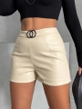 Tokalı deri şort h24444