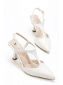 Tula Beyaz Rugan Topuklu Ayakkabı
