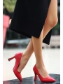 Ulba Kırmızı Cilt Stiletto Ayakkabı