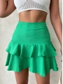 Valonlu fırfırlı etek yeşil s24681