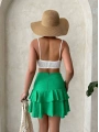 Valonlu fırfırlı etek yeşil s24681