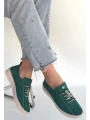 Warte Yeşil Süet Bağcıklı Spor Ayakkabı