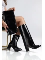 Wila Siyah Parlak Topuklu Tak Çıkar Çizme