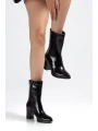 Wila Siyah Parlak Topuklu Tak Çıkar Çizme