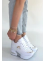Wody Beyaz Cilt Simli Bağcıklı Spor Ayakkabı