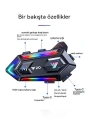 Y20 Motor Kurye Kask Kulaklık Rgb Modlu Bluetooth Motosiklet Kulaklık 5.3 Bluetooth Interkom