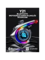 Y21 Rgb Işık Efektli Intercom Bluetooth Motosiklet Kask Kulaklığı Intercom Kulaklık