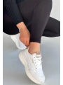 Yejja Beyaz Cilt Bağcıklı Spor Ayakkabı