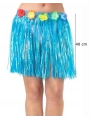 Yetişkin Ve Çocuk Uyumlu Mavi Renk Püsküllü Hawaii Luau Hula Etek 40 Cm