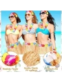 Yetişkin Ve Çocuk Uyumlu Saman Renk Hawaii Luau Hula Etek 40 Cm 12 Adet