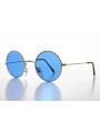 Yuvarlak Cam John Lennon Tarzı Gold Çerçeveli Mavi Gözlük
