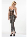Zebra Desenli Lame Vücut Çorabı-490
