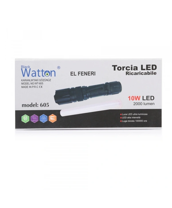 10w 2000 Lümen 4 Renk Güçlü El Feneri  Wt-605