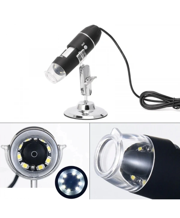 1600x Usb Dijital Mikroskop Kamera Endoskop 8led Büyüteç Metal Standı