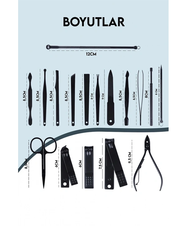17 Parça  Profesyonel Manikür Seti