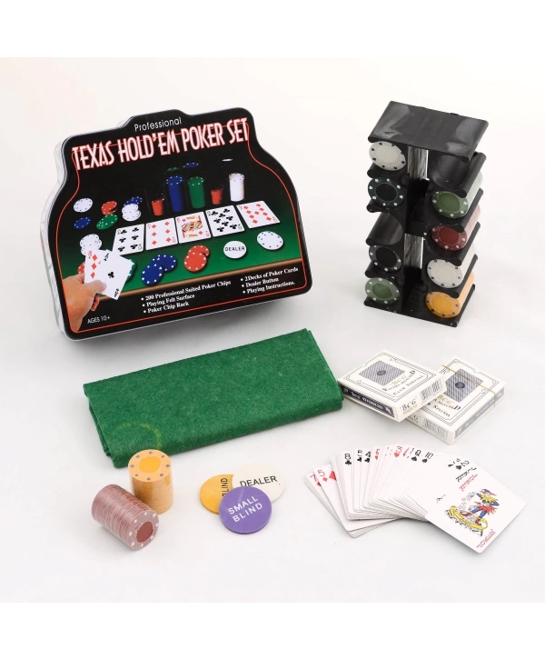 200 Chip Ve 2 Adet İskambil Kağıt Setine Sahip Poker Oyunu Alk2601