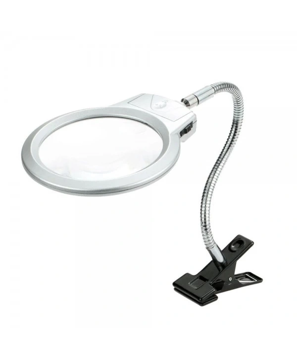 2.5x130 Mm 5x24 Mm Led Aydınlatmalı Büyüteç,masa Üstü Metal Hortum Mandallımg15124c