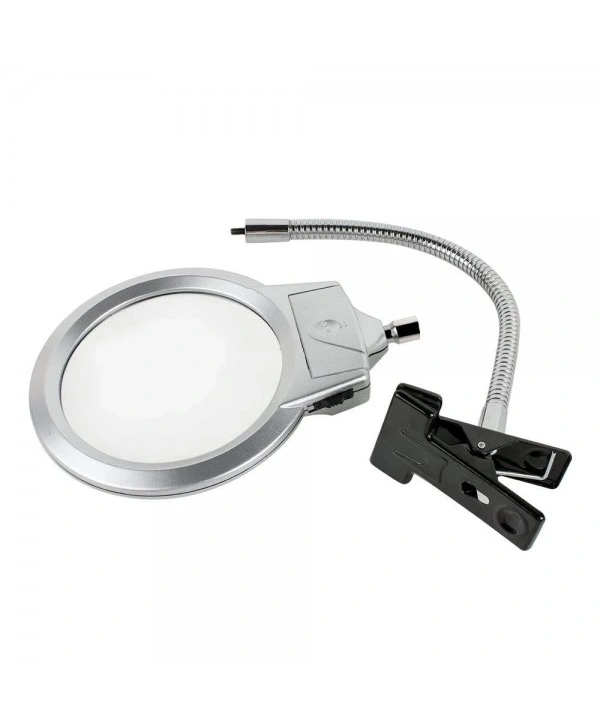 2.5x130 Mm 5x24 Mm Led Aydınlatmalı Büyüteç,masa Üstü Metal Hortum Mandallımg15124c