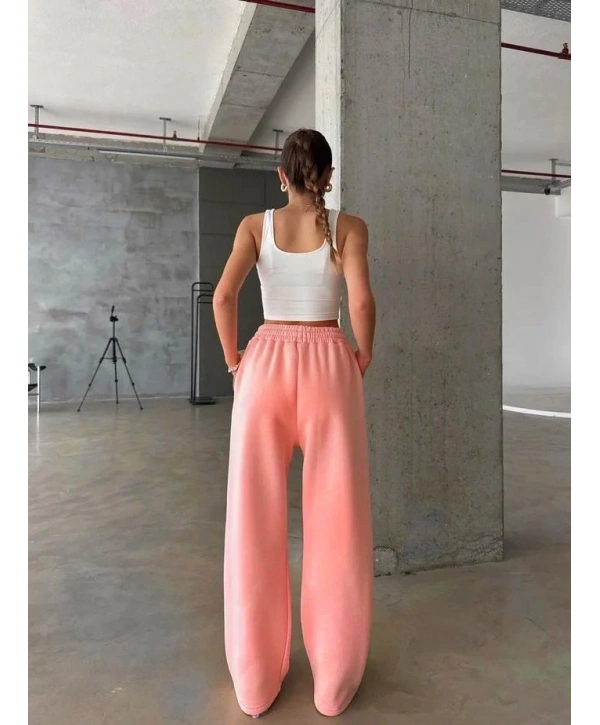 3 iplik şardonlu oversize eşofman somon