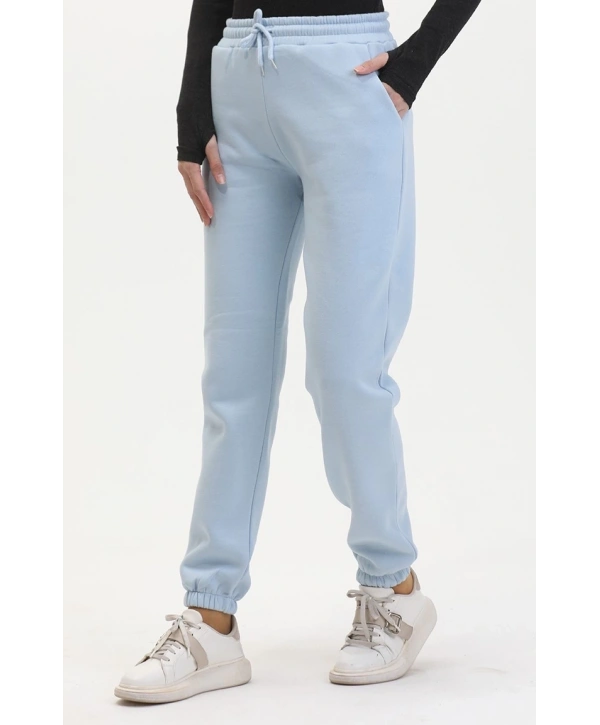 3 iplik şardonlu paça lastikli eşofman bebe mavi is001