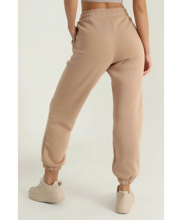 3 iplik şardonlu paça lastikli eşofman bisküvi is001