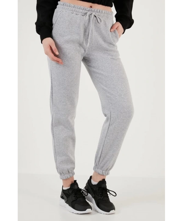 3 iplik şardonlu paça lastikli eşofman gri is001