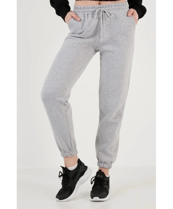 3 iplik şardonlu paça lastikli eşofman gri is001