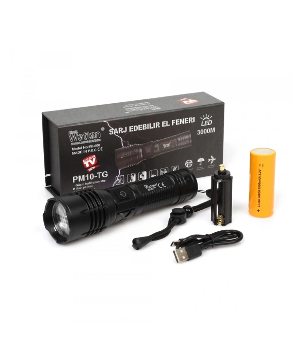 3000 Lümen  Güçlü El Feneri  Wt-600