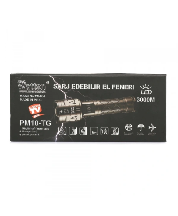 3000 Lümen Güçlü El Feneri  Wt-604