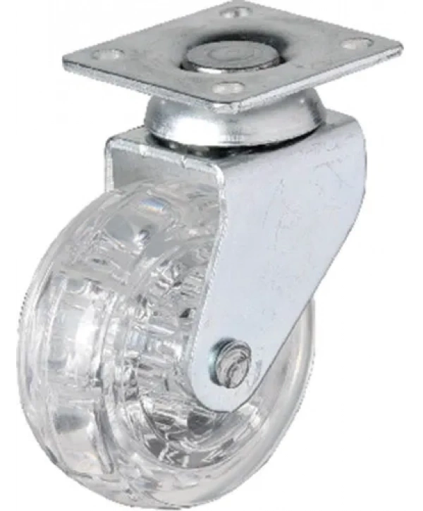 325 - 50x20 Mm Şeffaf Makaralı Tablalı Teker 4 Adet