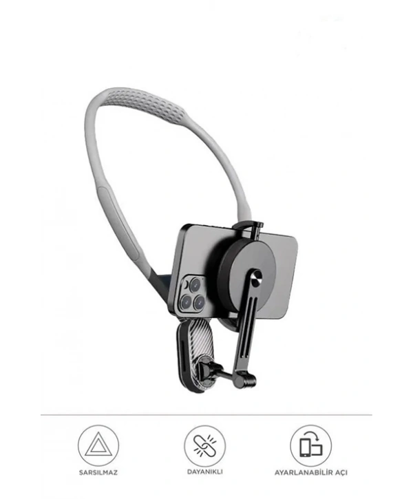 360 Derece Ayarlanabilir Boyun Askılı Manyetik Telefon Tutucu