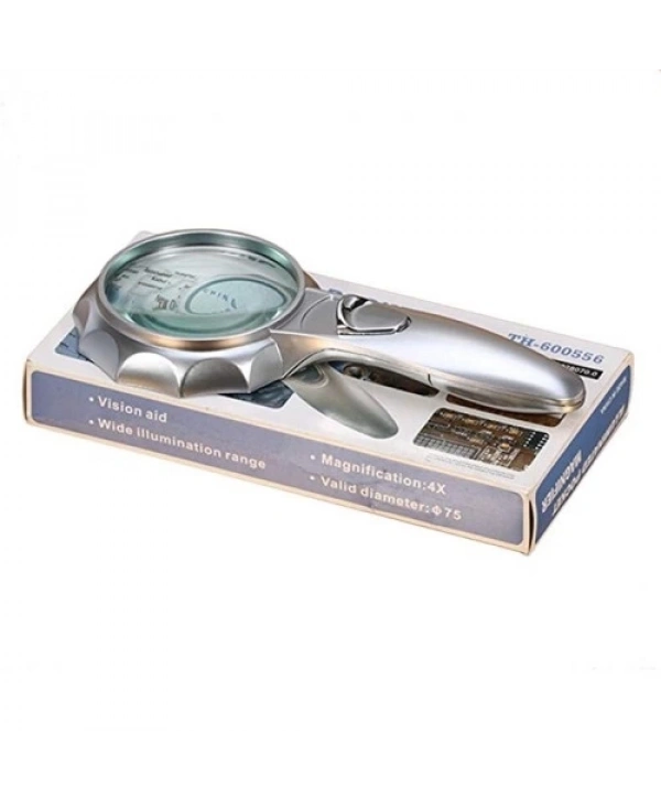4x 6 Led Işık Aydınlatma 75mm Optik Lens El Büyüteç