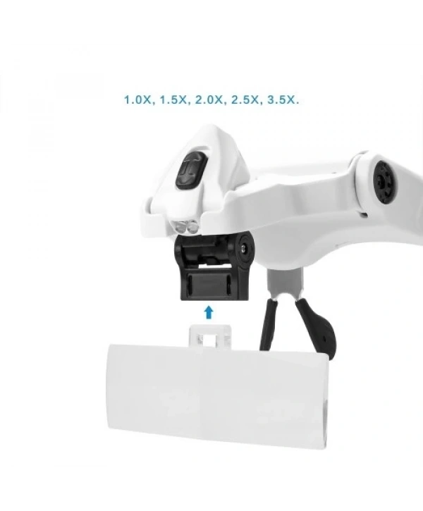 5 Lens 1.0x3.5x, 2led Işıklı  Ile Ayarlanabilir Gözlük Büyüteç9892b2