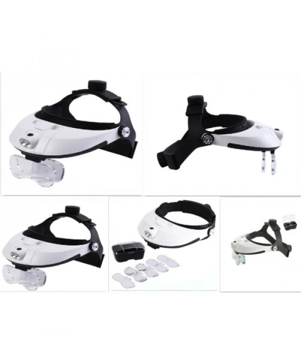 5 Mercekli Çok Fonksiyonlu, Başlık Tip Işıklı Büyüteç 81001h