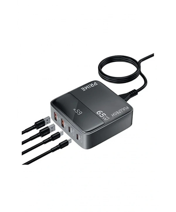 65w Masaüstü 4 Portlu Hızlı Şarj Cihazı İstasyonu 2xusb-a, 2xtype-c Giriş,1,5 Mt. Kablo