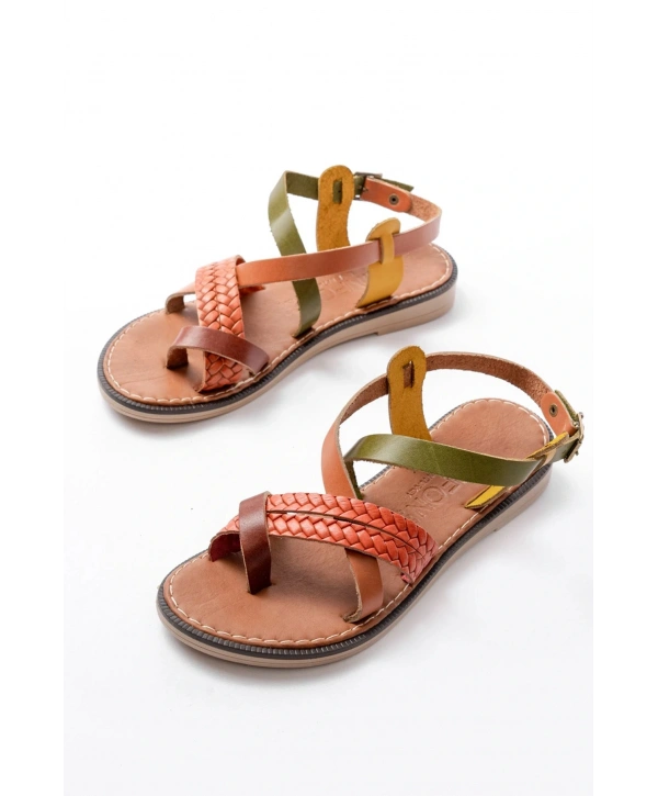 205-09 Multi Ortopedik Hakiki Deri Kadın Sandalet