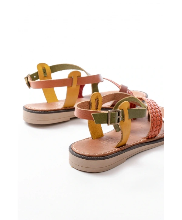 205-09 Multi Ortopedik Hakiki Deri Kadın Sandalet