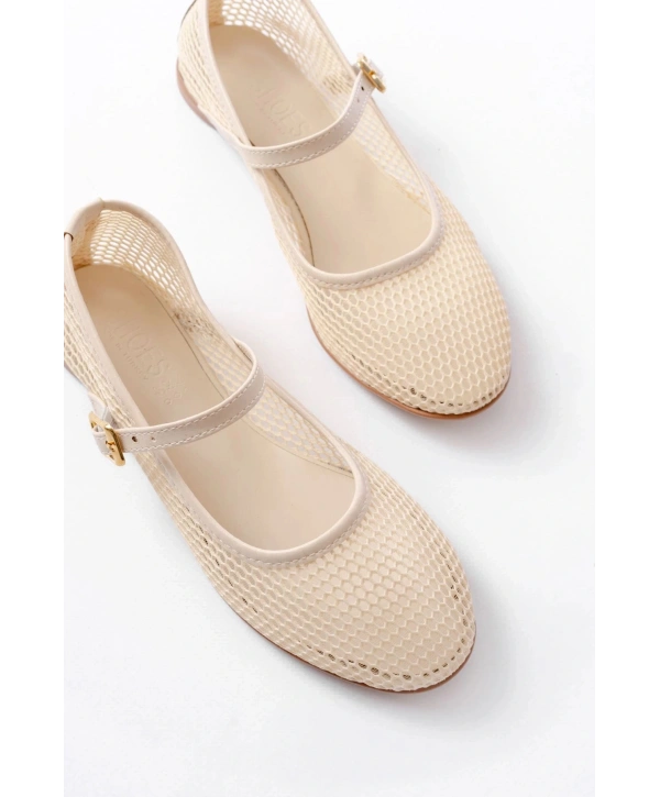 6325 Bej Fileli Baret Toka Detaylı Günlük Kadın Babet