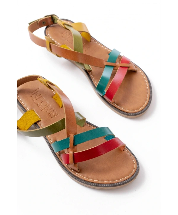 205-05 Multi Ortopedik Hakiki Deri Kadın Sandalet