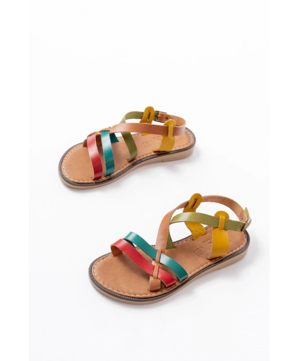 205-05 Multi Ortopedik Hakiki Deri Kadın Sandalet