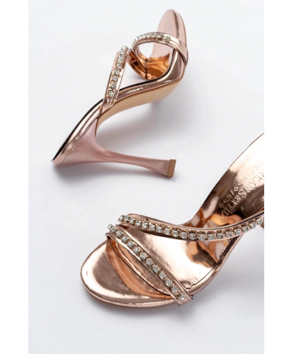 A-60 Kadın Rose Taşlı Platformlu Topuklu Terlik