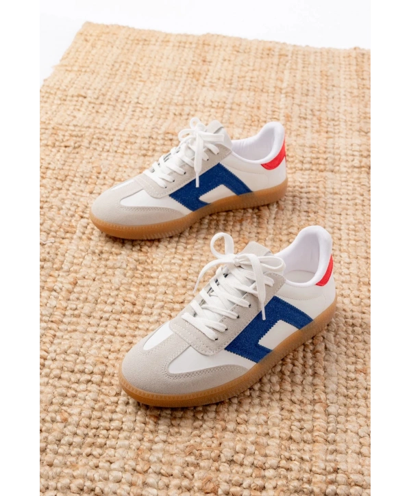 M-5007 Beyaz Garni  Bağcıklı Termo Taban Günlük Kadın Spor