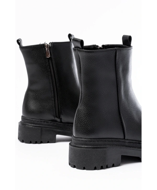 812-2012 Siyah Fermuarlı Günlük Kadın Bot