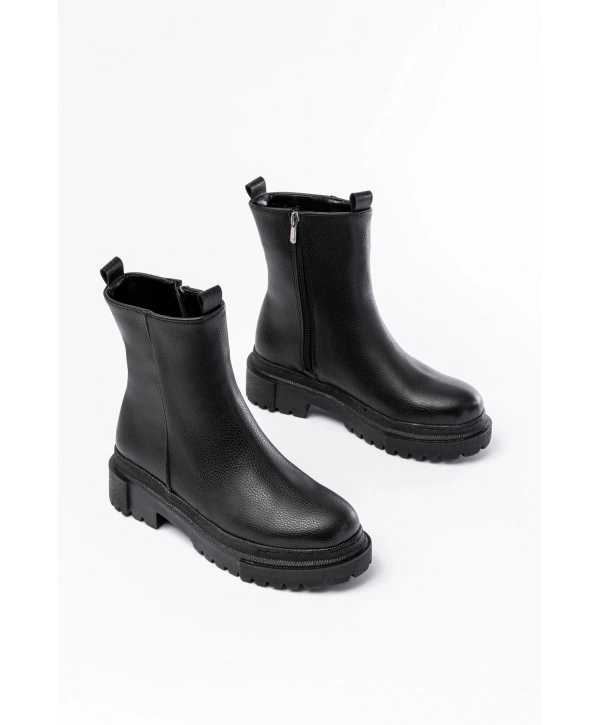 812-2012 Siyah Fermuarlı Günlük Kadın Bot