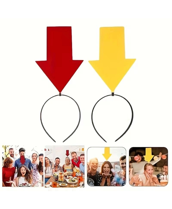 Kişiselleştirilebilir Ok İşaretli Mesaj Tacı (2’li Set Sarı-kırmızı)