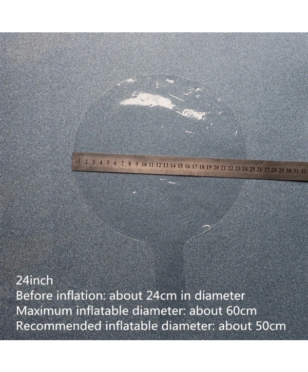 Kırmızı Simli Yuvarlak Şeffaf Balon 24 İnç