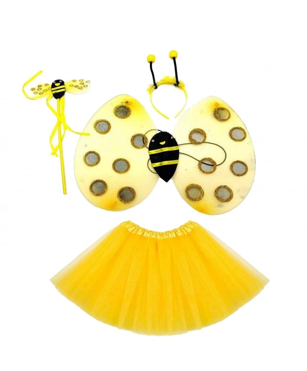 Sarı Renk Arı Kanadı Kostüm Seti (tütü, Kanat, Taç, Asa)