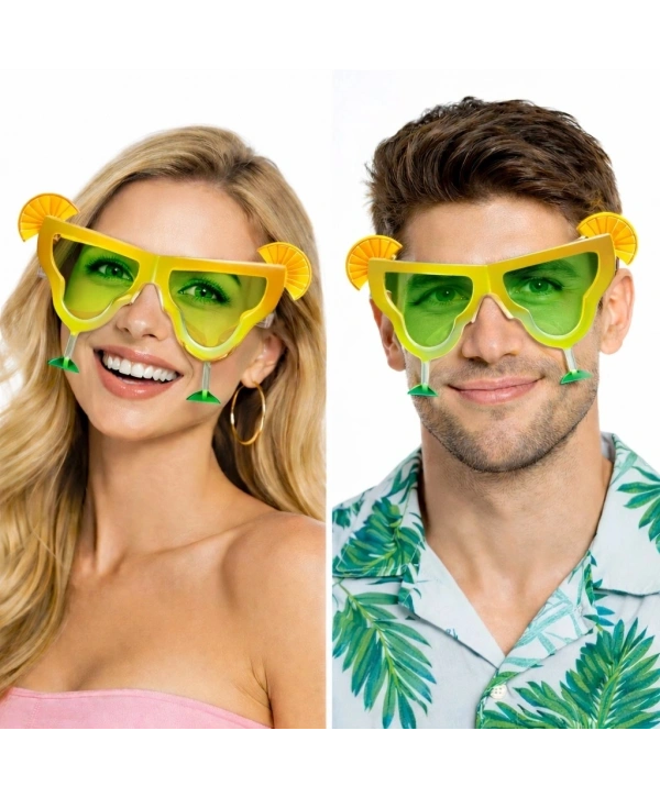 Margarita Bardak Şeklinde Parti Gözlüğü Sarı 16x8 Cm