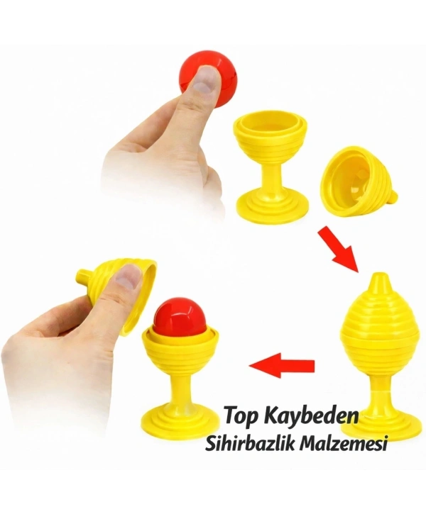 Sarı Renk Sihirli Kupa Top Kaybetme Oyunu 7 Cm