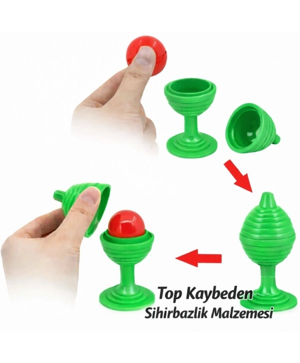 Yeşil Renk Sihirli Kupa Top Kaybetme Oyunu 7 Cm